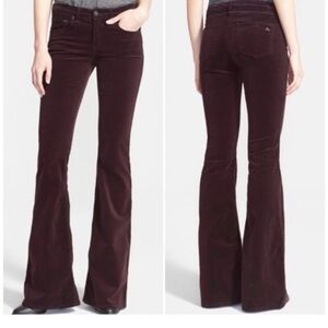 Rag & Bone Women's Flared Corduroy Pants in Deep Burgundy 27